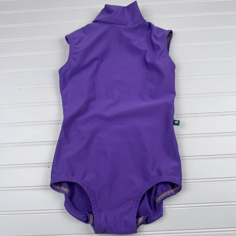 Luckyleo Women's Medium Purple Highneck Leotard Ballet Dancewear